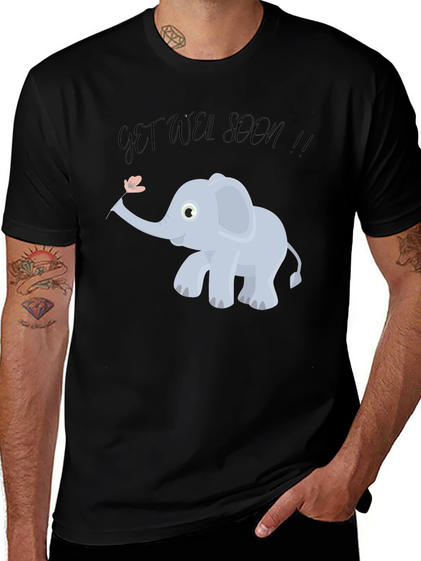 Cute Get Well Soon Elephant Graphic Tee - Unisex