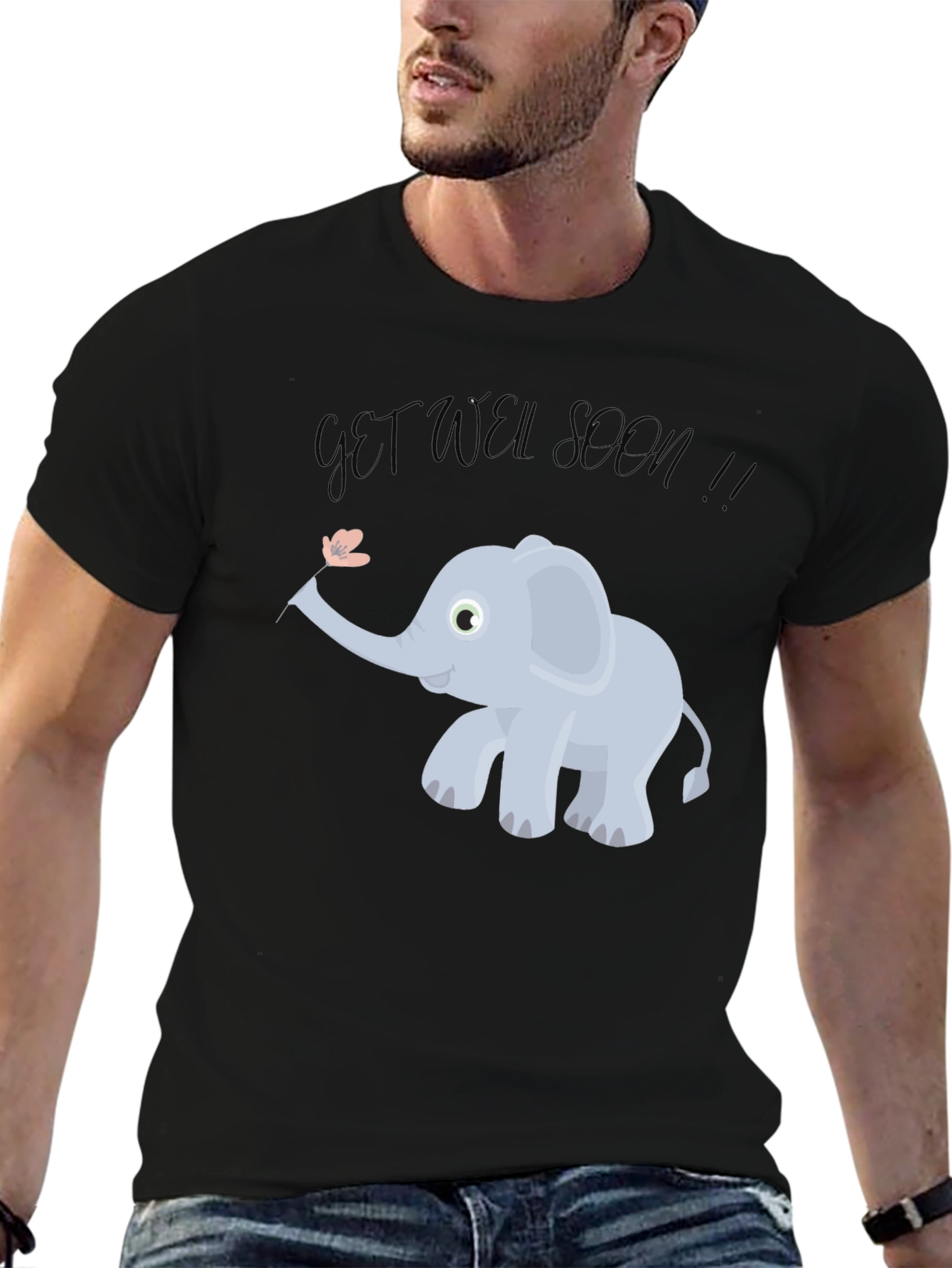 Cute Get Well Soon Elephant Graphic Tee - Unisex