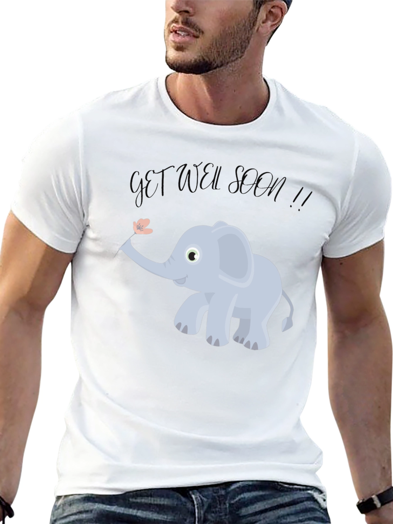 Cute Get Well Soon Elephant Graphic Tee - Unisex