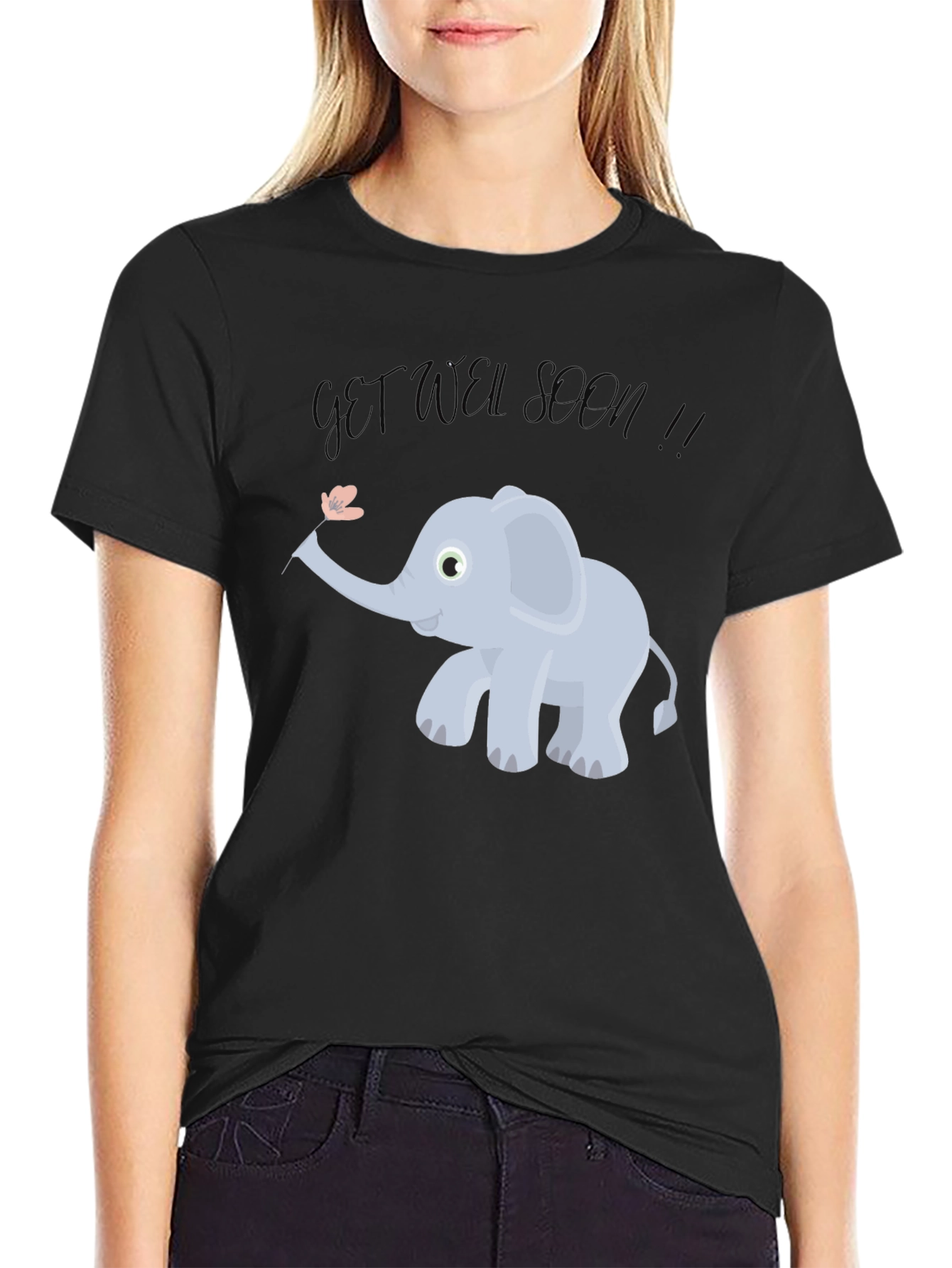 Cute Get Well Soon Elephant Graphic Tee - Unisex