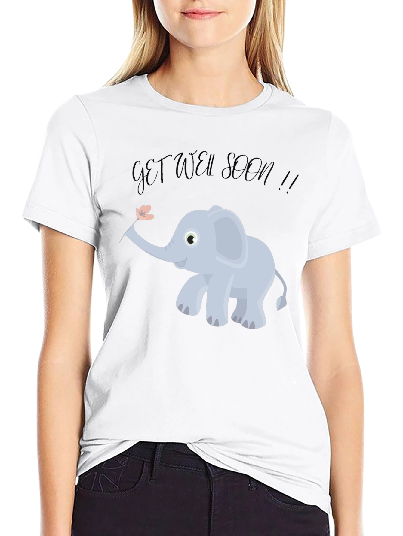 Cute Get Well Soon Elephant Graphic Tee - Unisex