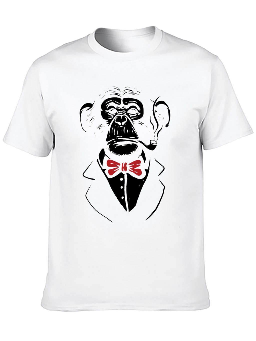 Chimpanzee Smoking Pipe T-Shirt - Black