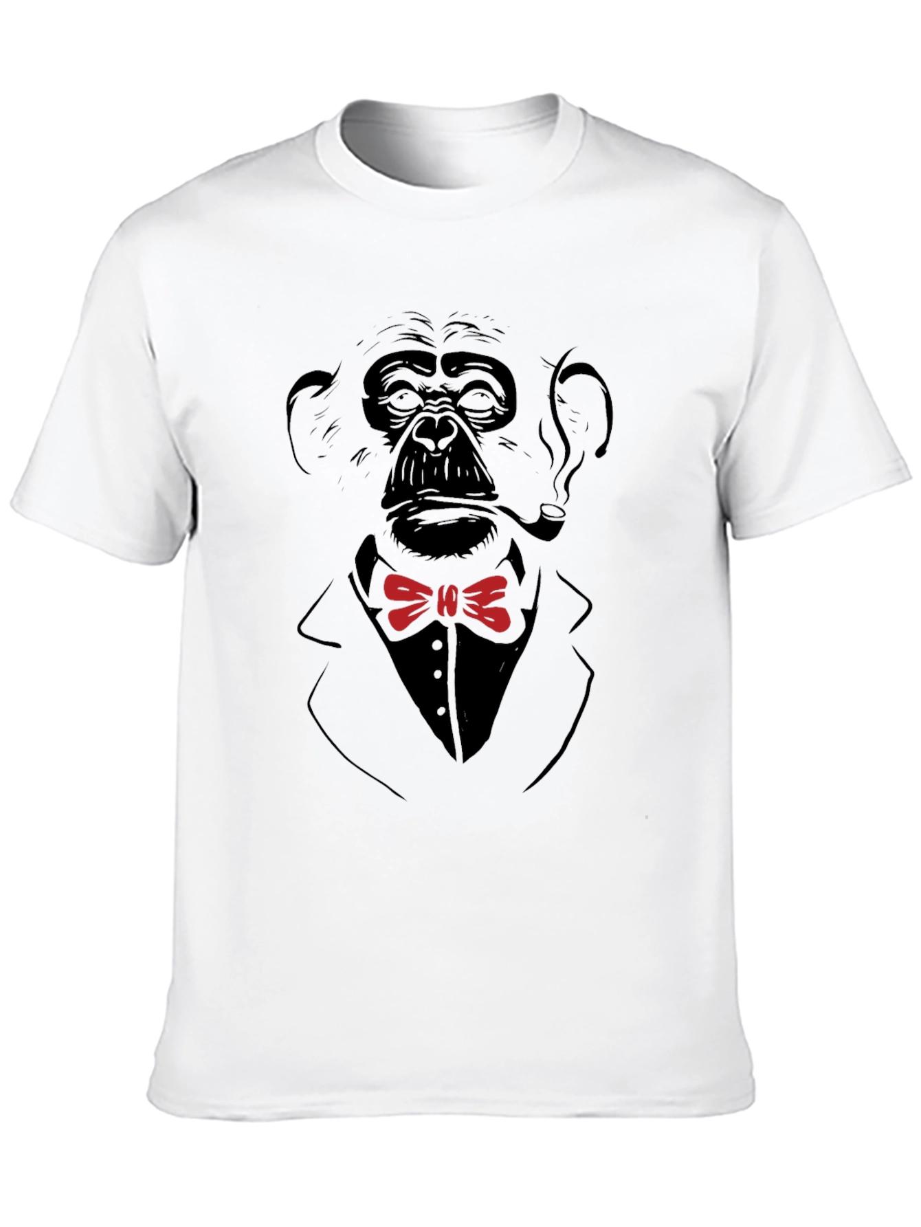 Chimpanzee Smoking Pipe T-Shirt - Black