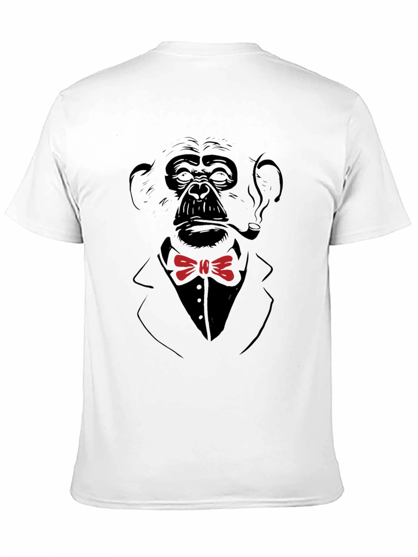 Chimpanzee Smoking Pipe T-Shirt - Black