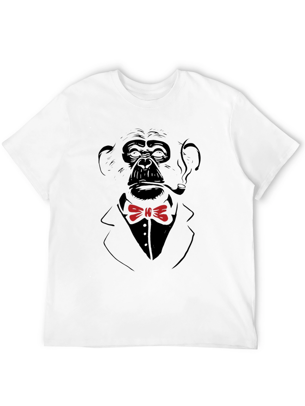 Chimpanzee Smoking Pipe T-Shirt - Black
