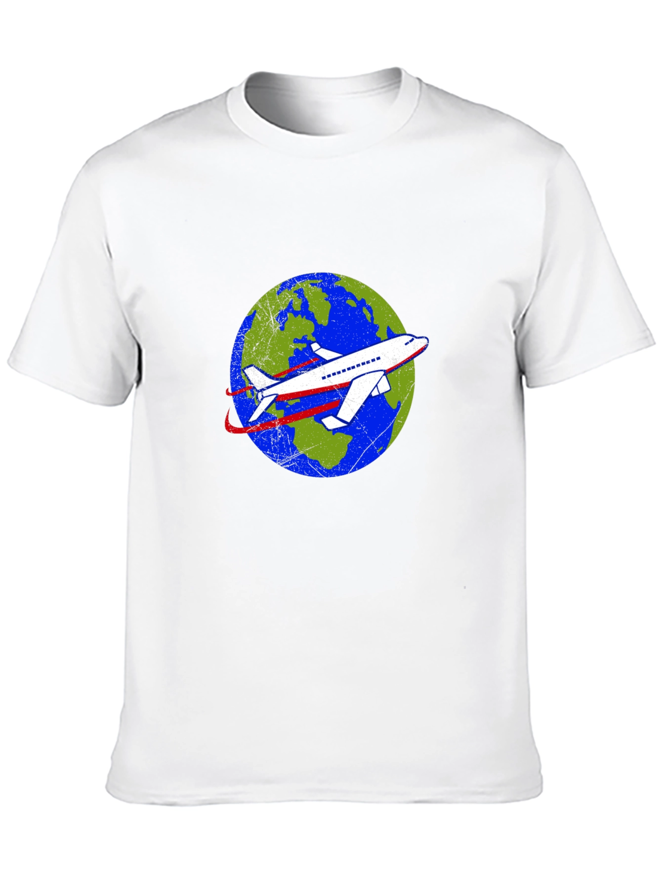 Around the World Airplane Graphic Tee - Black