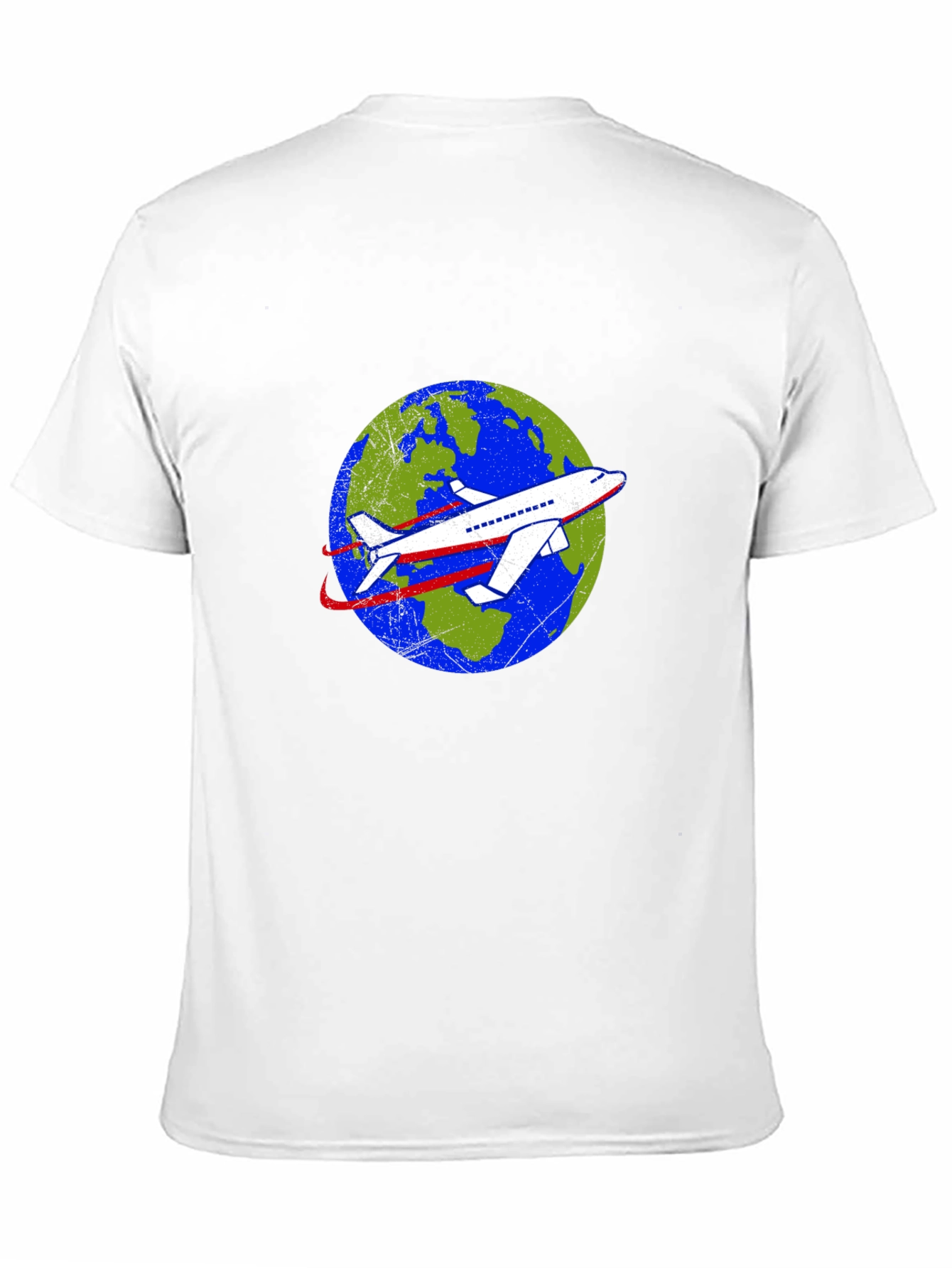 Around the World Airplane Graphic Tee - Black