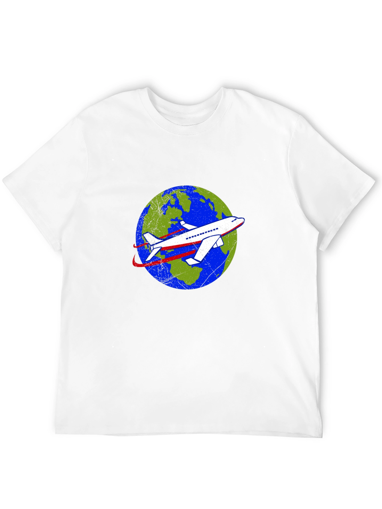 Around the World Airplane Graphic Tee - Black