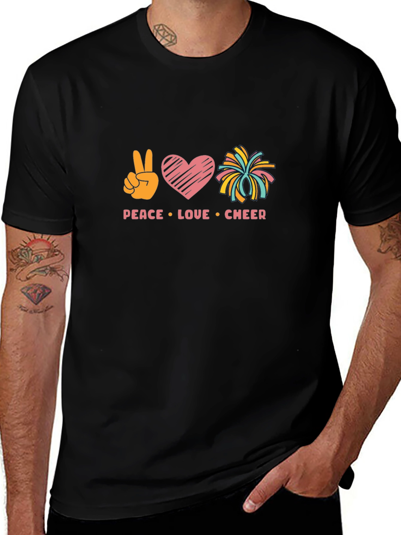 Peace Love Cheer Graphic Tee - Soft Cotton Blend