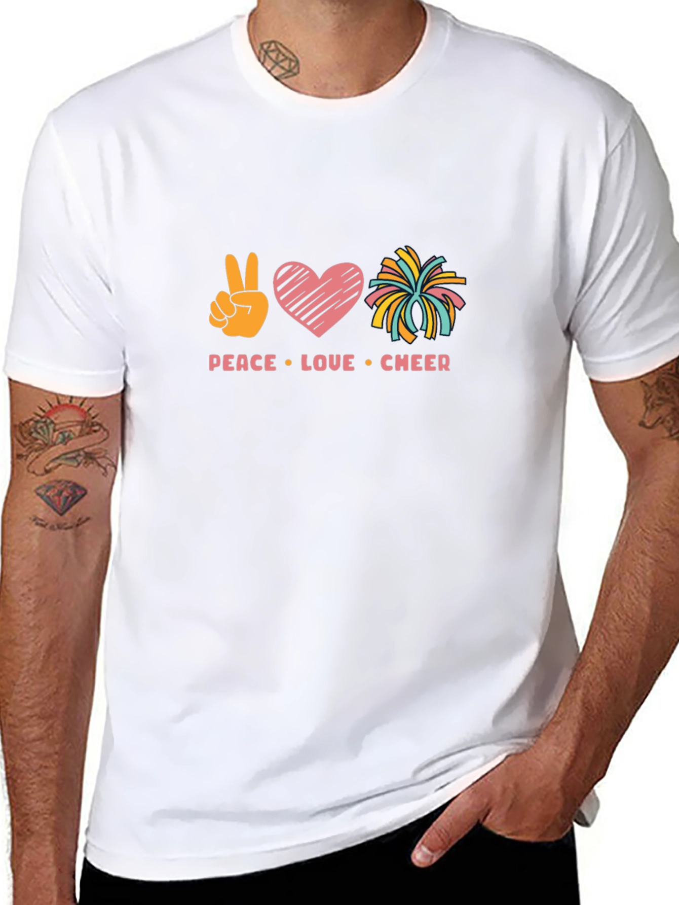 Peace Love Cheer Graphic Tee - Soft Cotton Blend