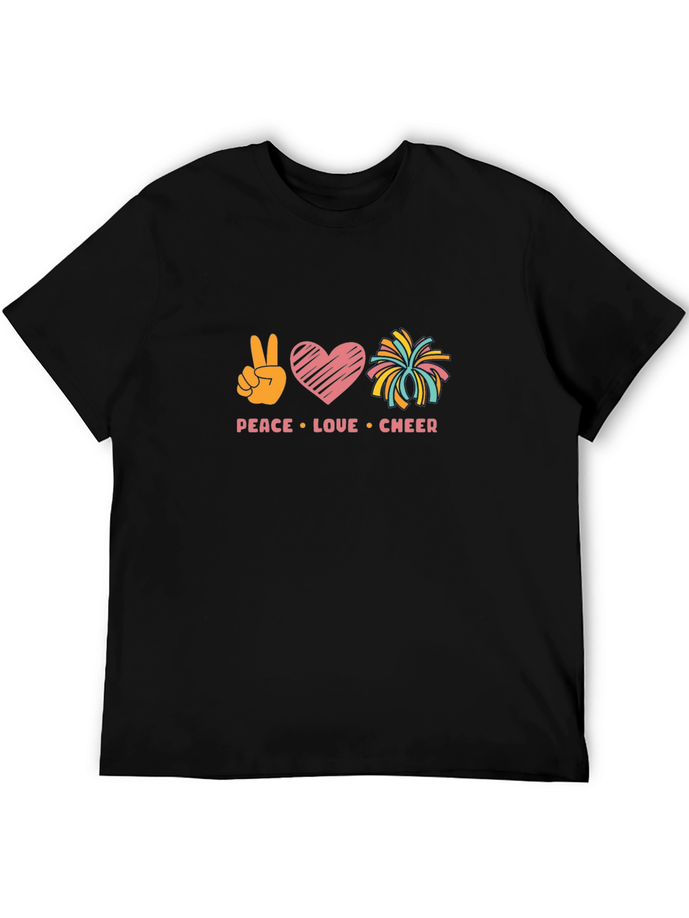 Peace Love Cheer Graphic Tee - Soft Cotton Blend
