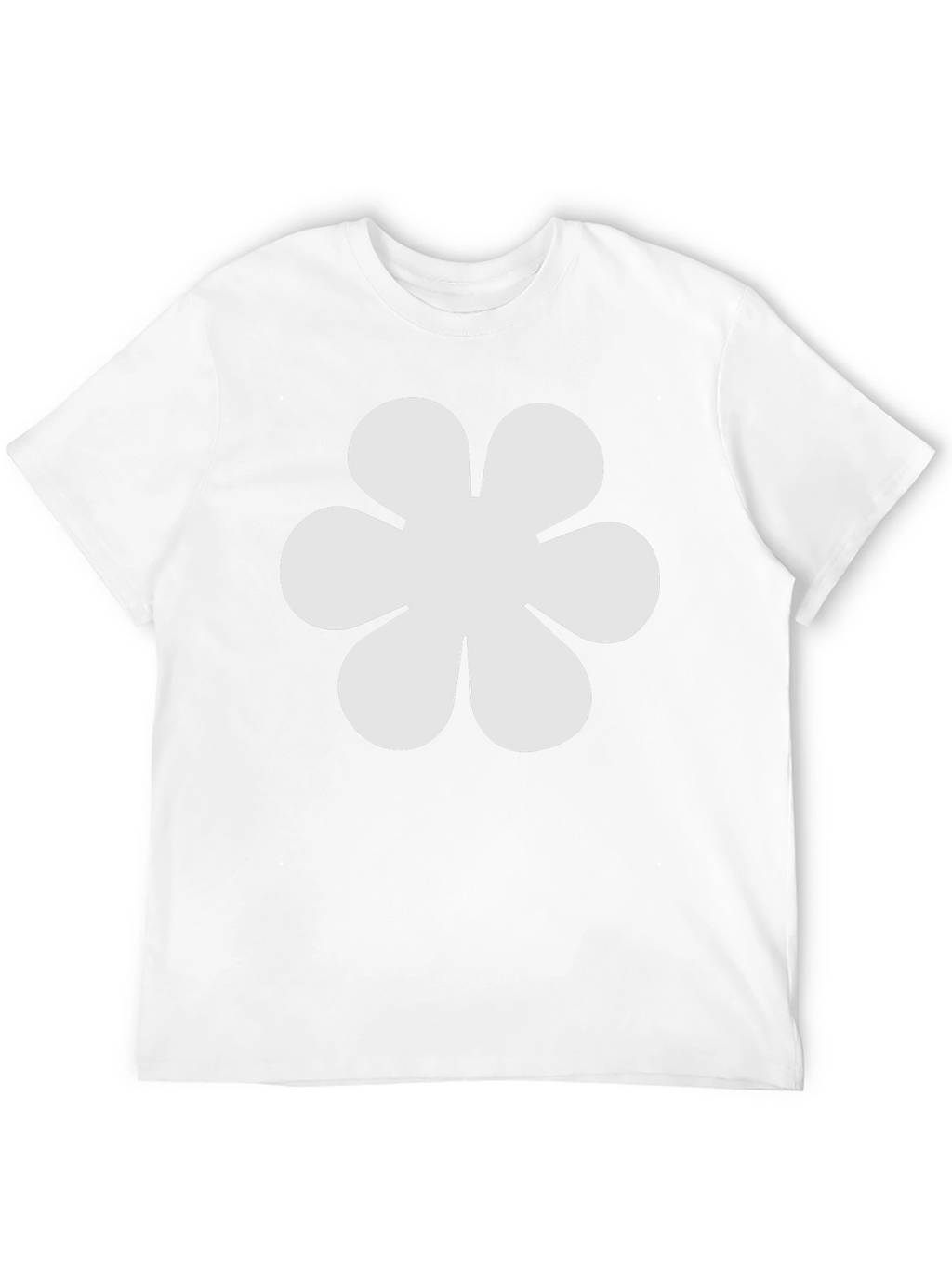 Black T-Shirt with White Flower Graphic