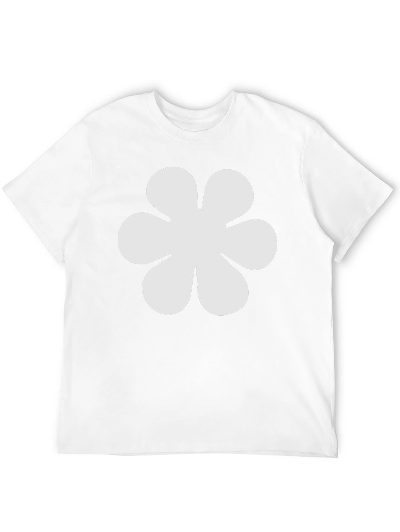 Black T-Shirt with White Flower Graphic