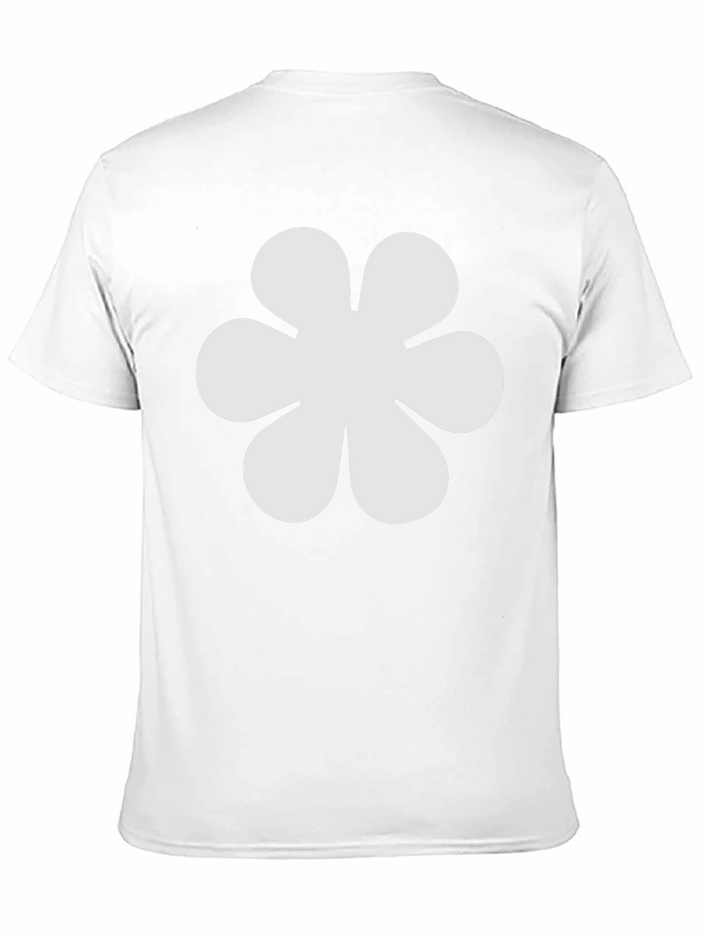 Black T-Shirt with White Flower Graphic