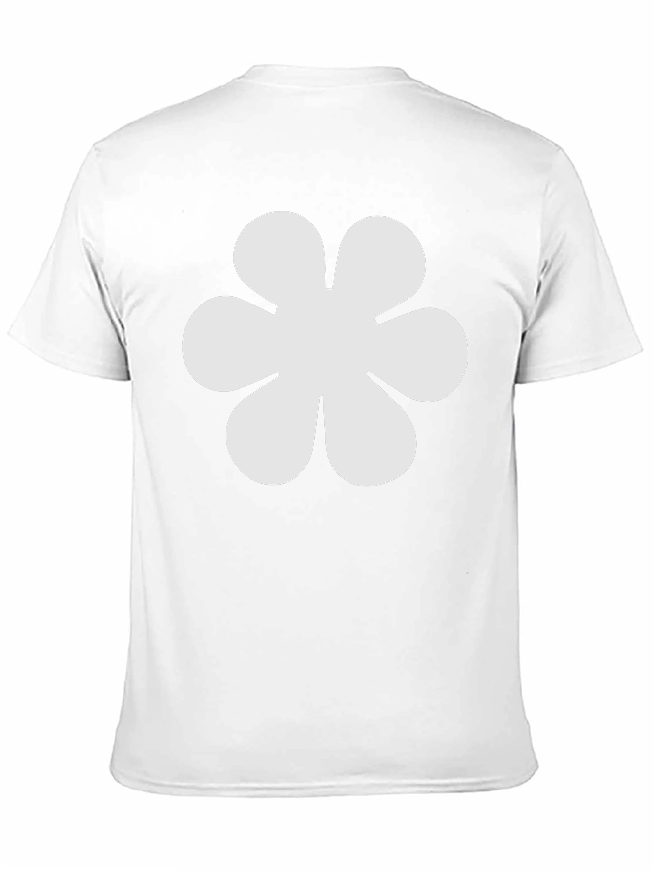 Black T-Shirt with White Flower Graphic