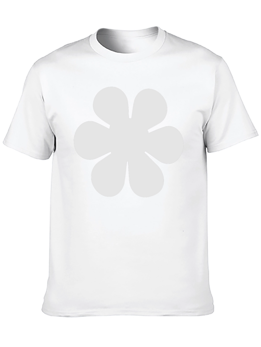Black T-Shirt with White Flower Graphic