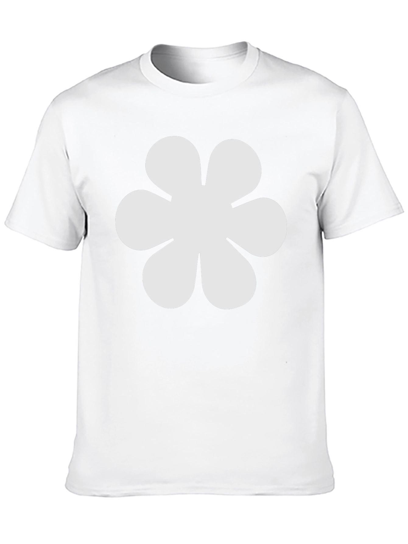 Black T-Shirt with White Flower Graphic