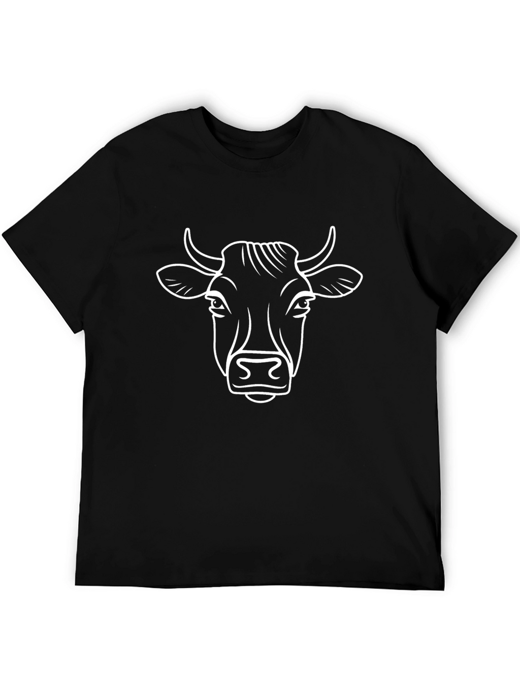 Cow Graphic Print Black T-Shirt