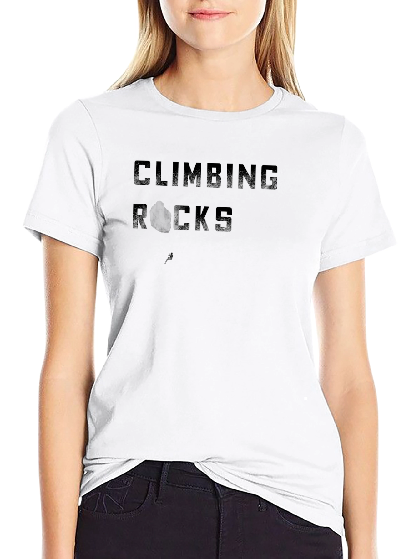 Climbing Rocks Black Graphic Tee - Adventure Style