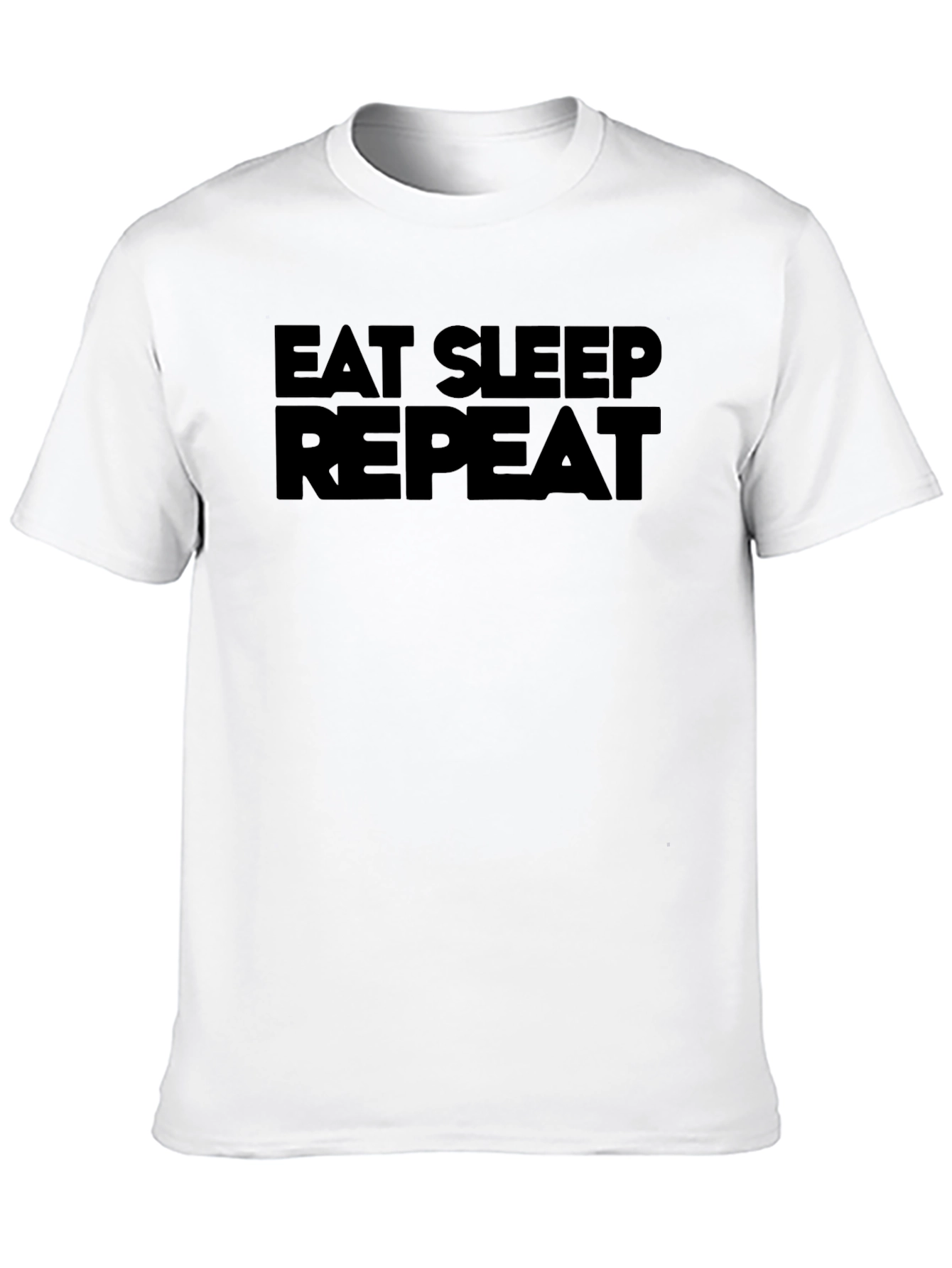 Eat Sleep Repeat Graphic T-Shirt - Black Casual Tee