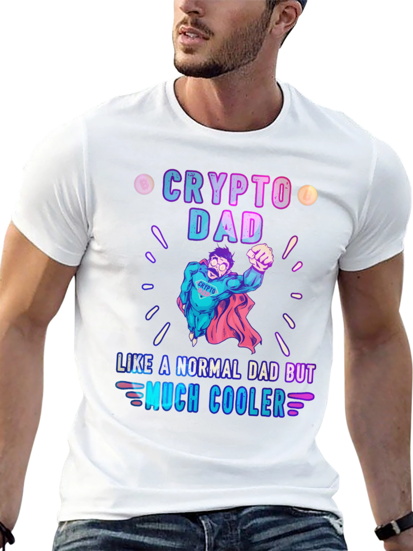 Crypto Dad T-Shirt - Cool Superhero Dad Tee