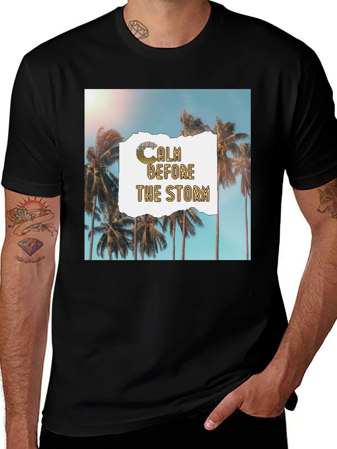 Calm Before The Storm Palm Graphic T-Shirt