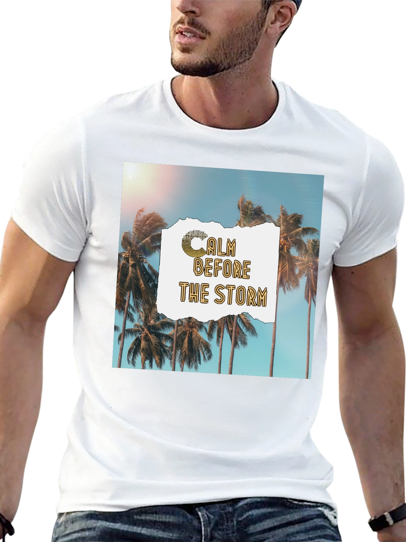 Calm Before The Storm Palm Graphic T-Shirt