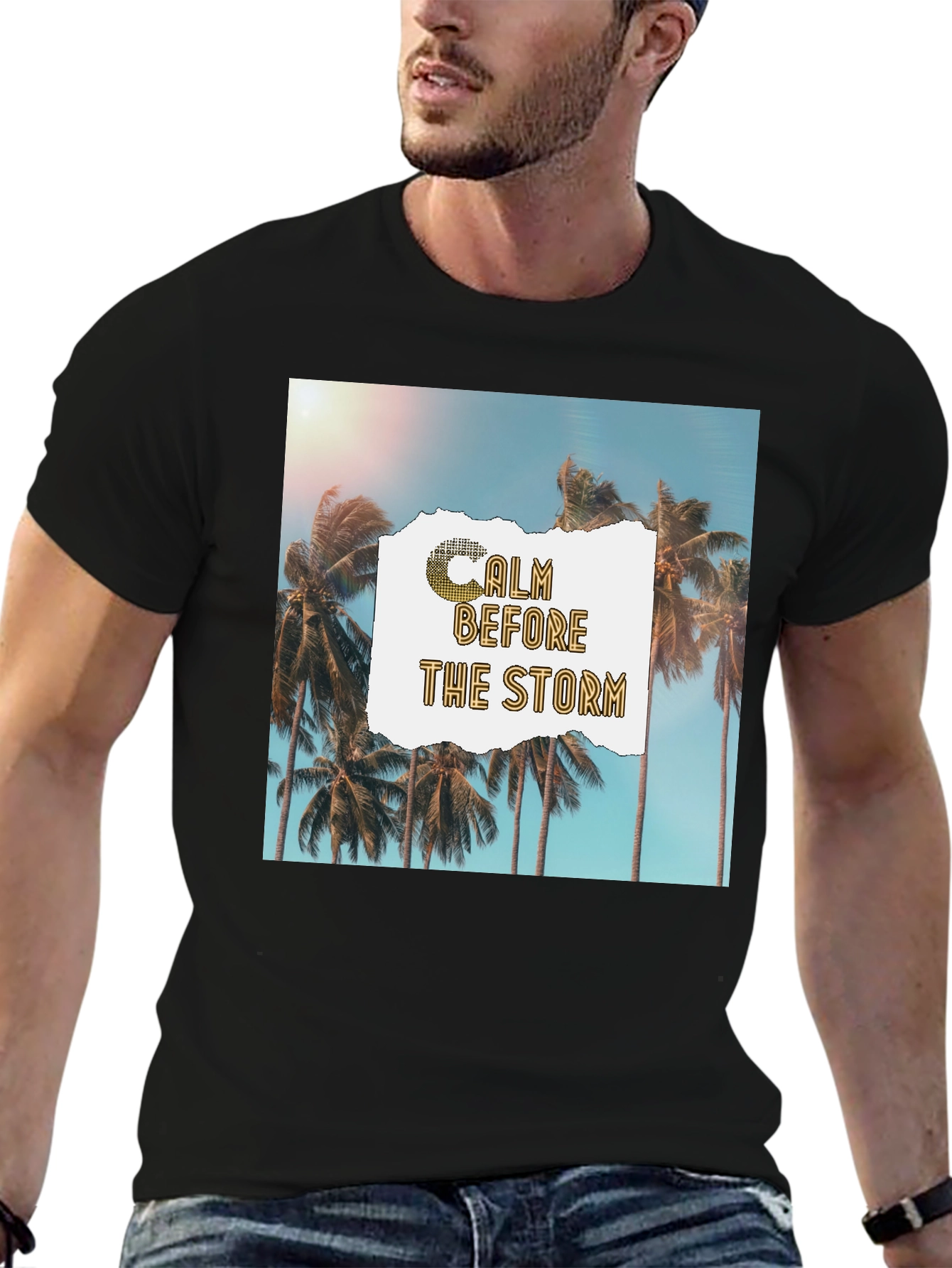 Calm Before The Storm Palm Graphic T-Shirt