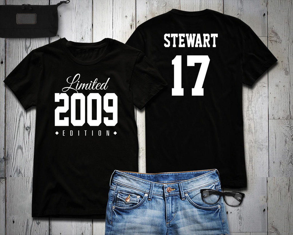 17th Birthday Shirt 2009 Limited Edition 17 years old shirt, limited edition 17 Year old, 17th birthday party tee shirt personalized