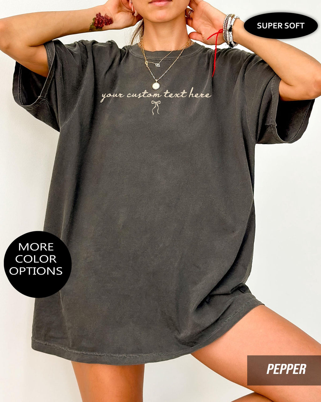 Comfort Colors® Custom Personalized Scriptive Text Shirt – Cute Coquette T-Shirt, Personalized Gift Tee
