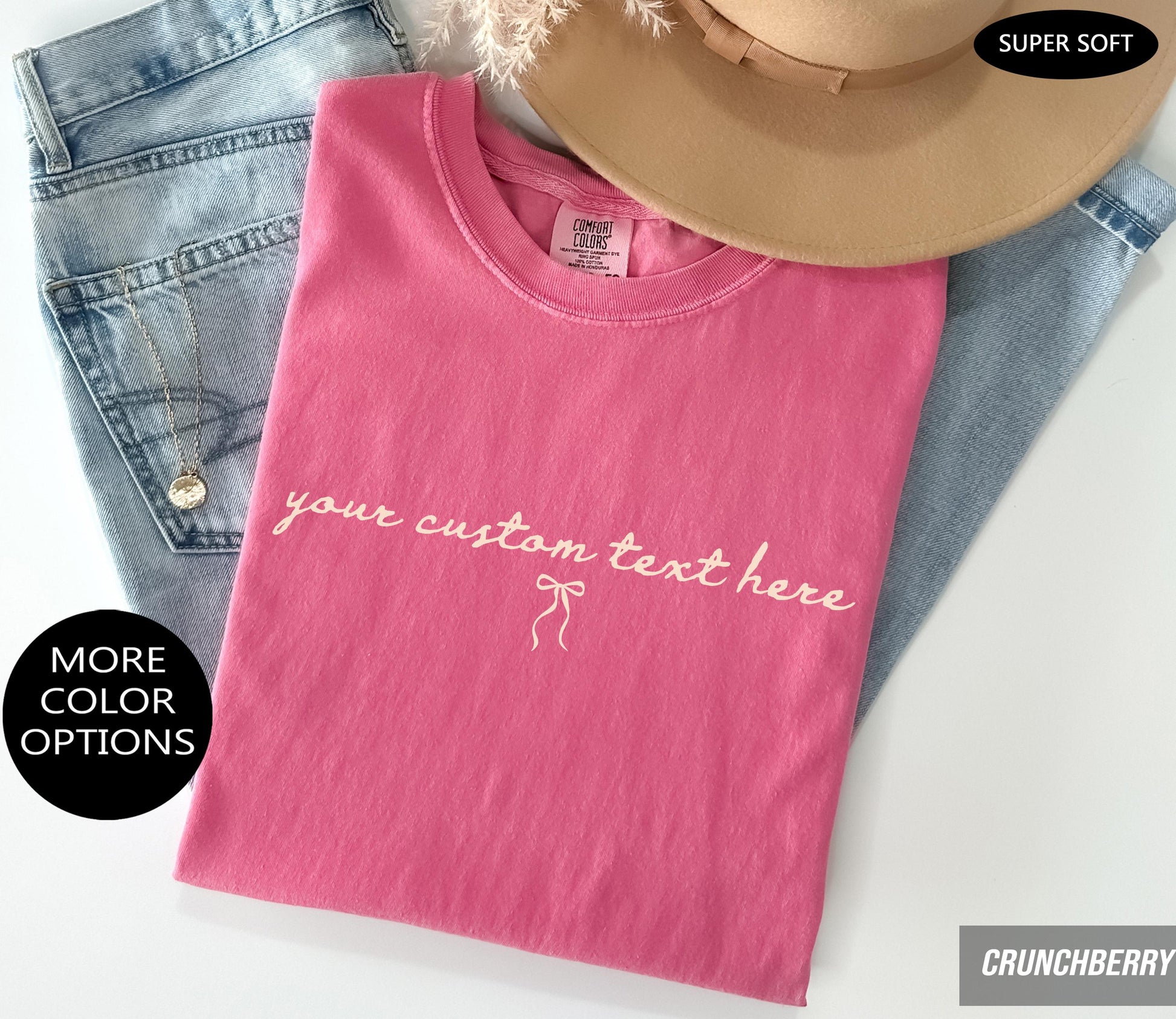 Comfort Colors® Custom Personalized Scriptive Text Shirt – Cute Coquette T-Shirt, Personalized Gift Tee