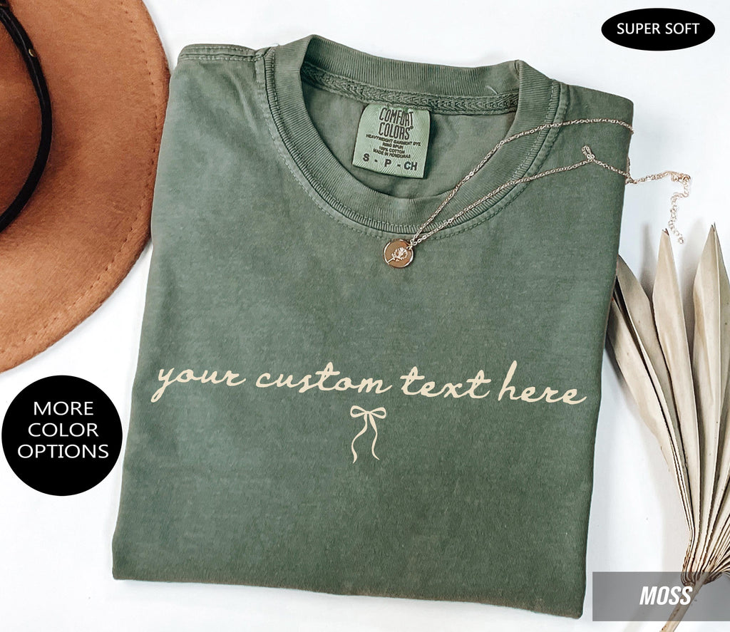 Comfort Colors® Custom Personalized Scriptive Text Shirt – Cute Coquette T-Shirt, Personalized Gift Tee