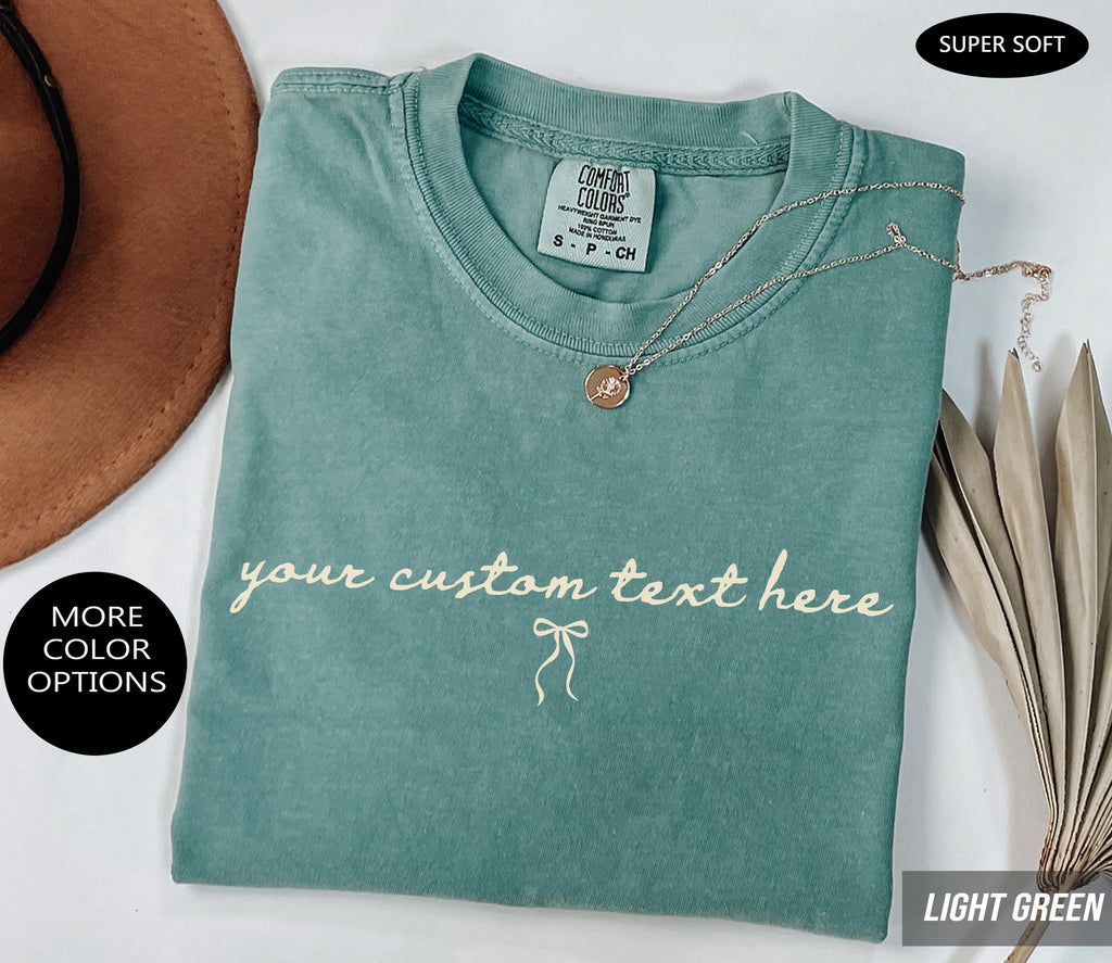 Comfort Colors® Custom Personalized Scriptive Text Shirt – Cute Coquette T-Shirt, Personalized Gift Tee
