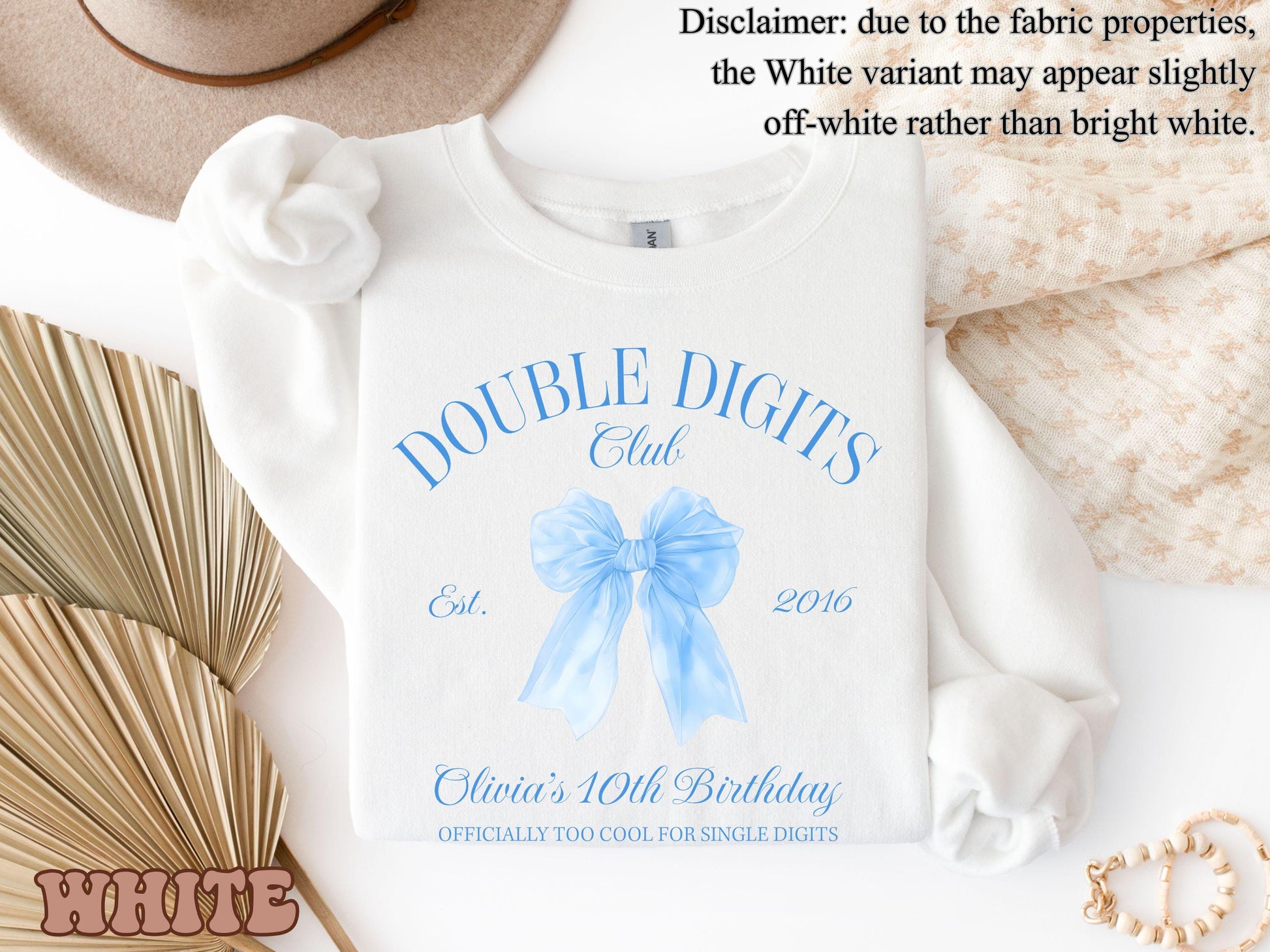10th Birthday Girl T-Shirt, Double Digits Club Birthday Shirt, 10th Birthday Shirt, Coquette Blue Bow Tee, Trendy Gift for Birthdays
