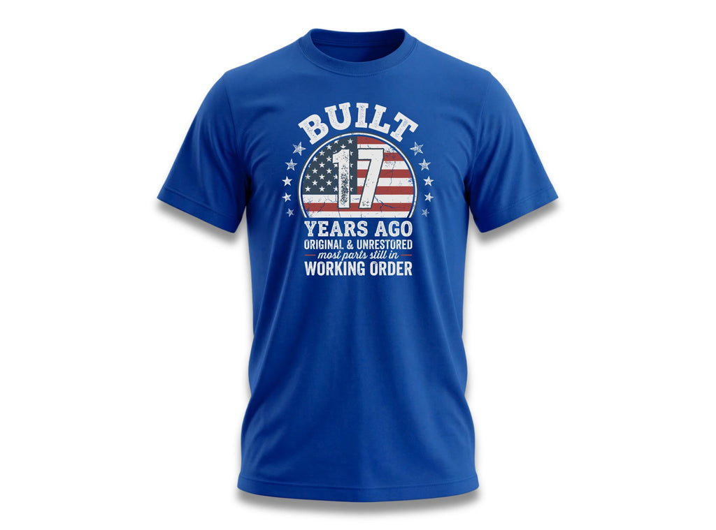 17th Birthday Shirt, Built 17 Years Ago, Funny Classic Car Unisex Cotton Tee