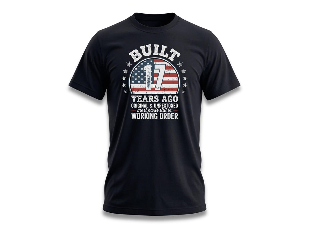 17th Birthday Shirt, Built 17 Years Ago, Funny Classic Car Unisex Cotton Tee