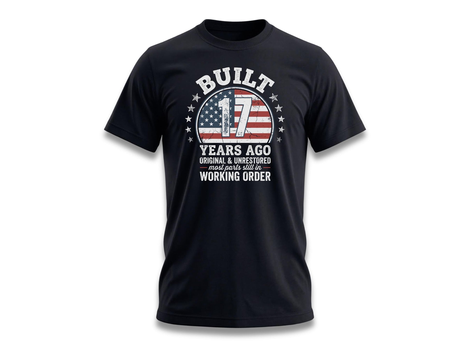 17th Birthday Shirt, Built 17 Years Ago, Funny Classic Car Unisex Cotton Tee