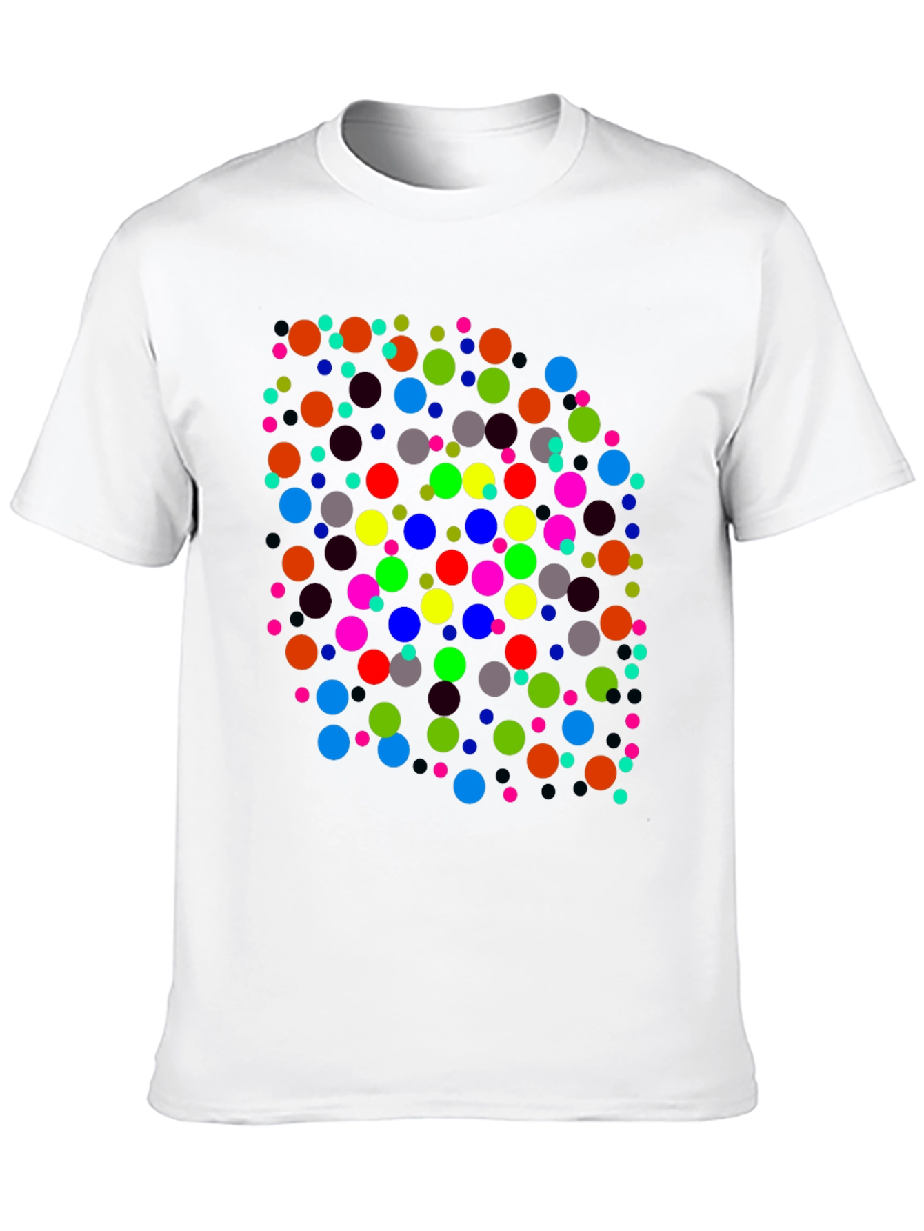 Colorful Dots Black T-Shirt