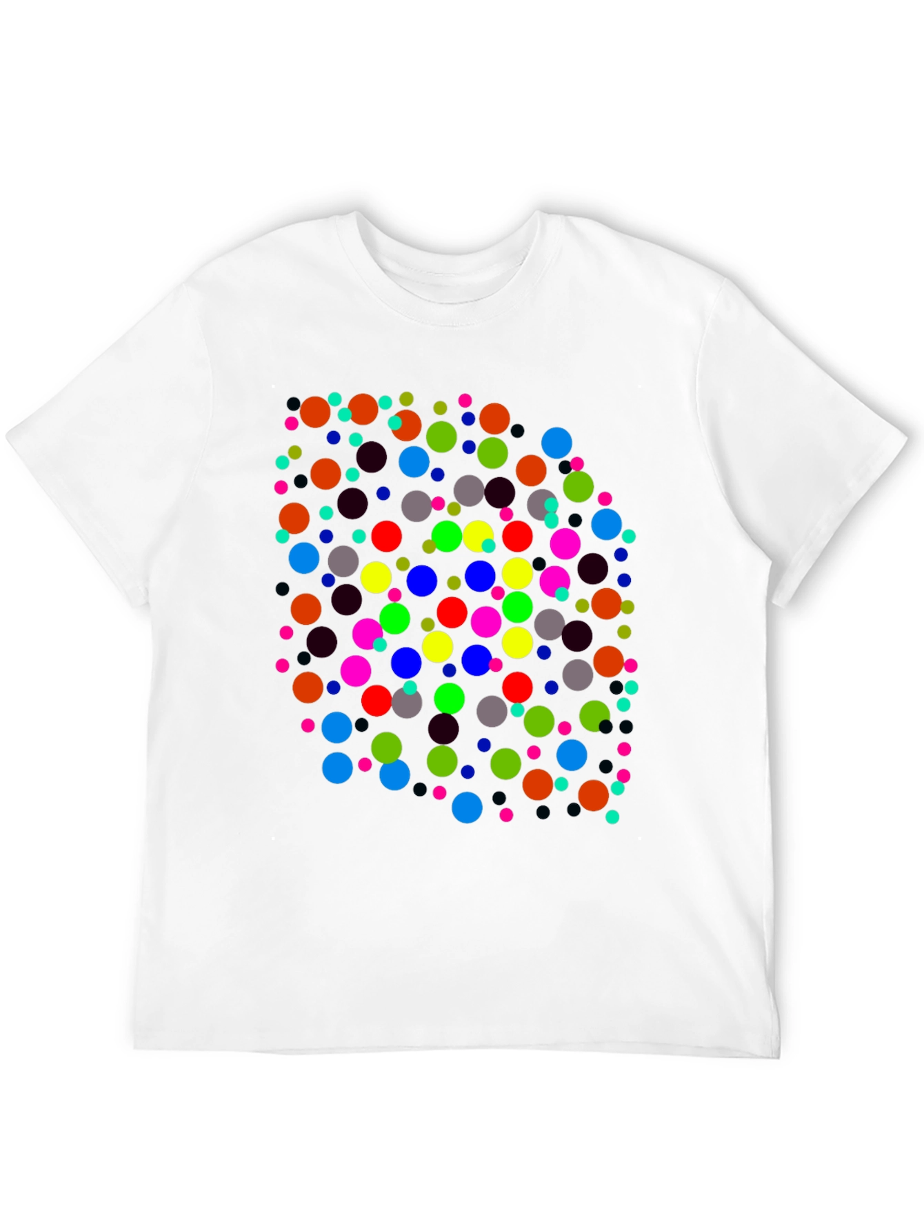 Colorful Dots Black T-Shirt