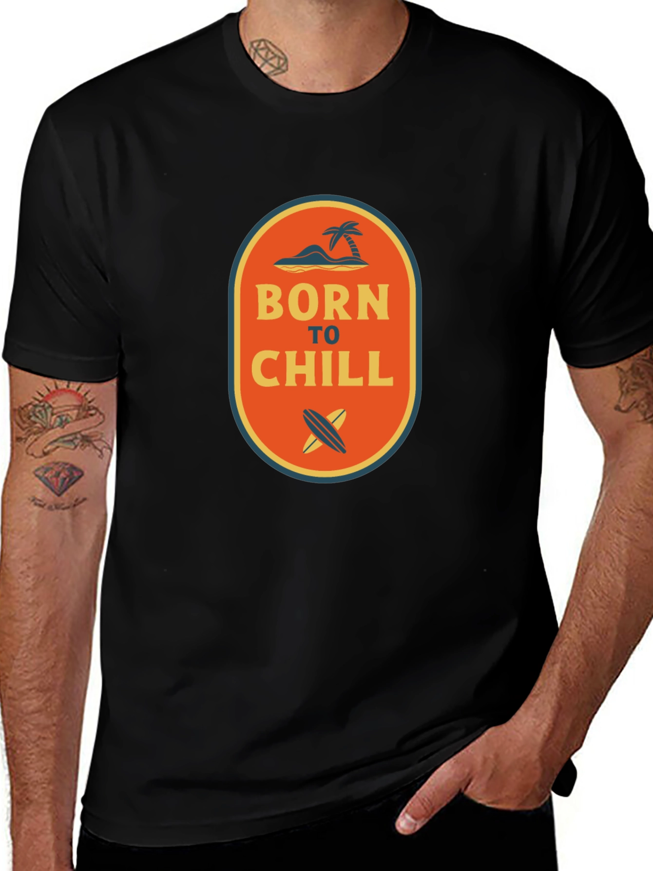 Born to Chill Graphic Tee - Mens Black T-Shirt