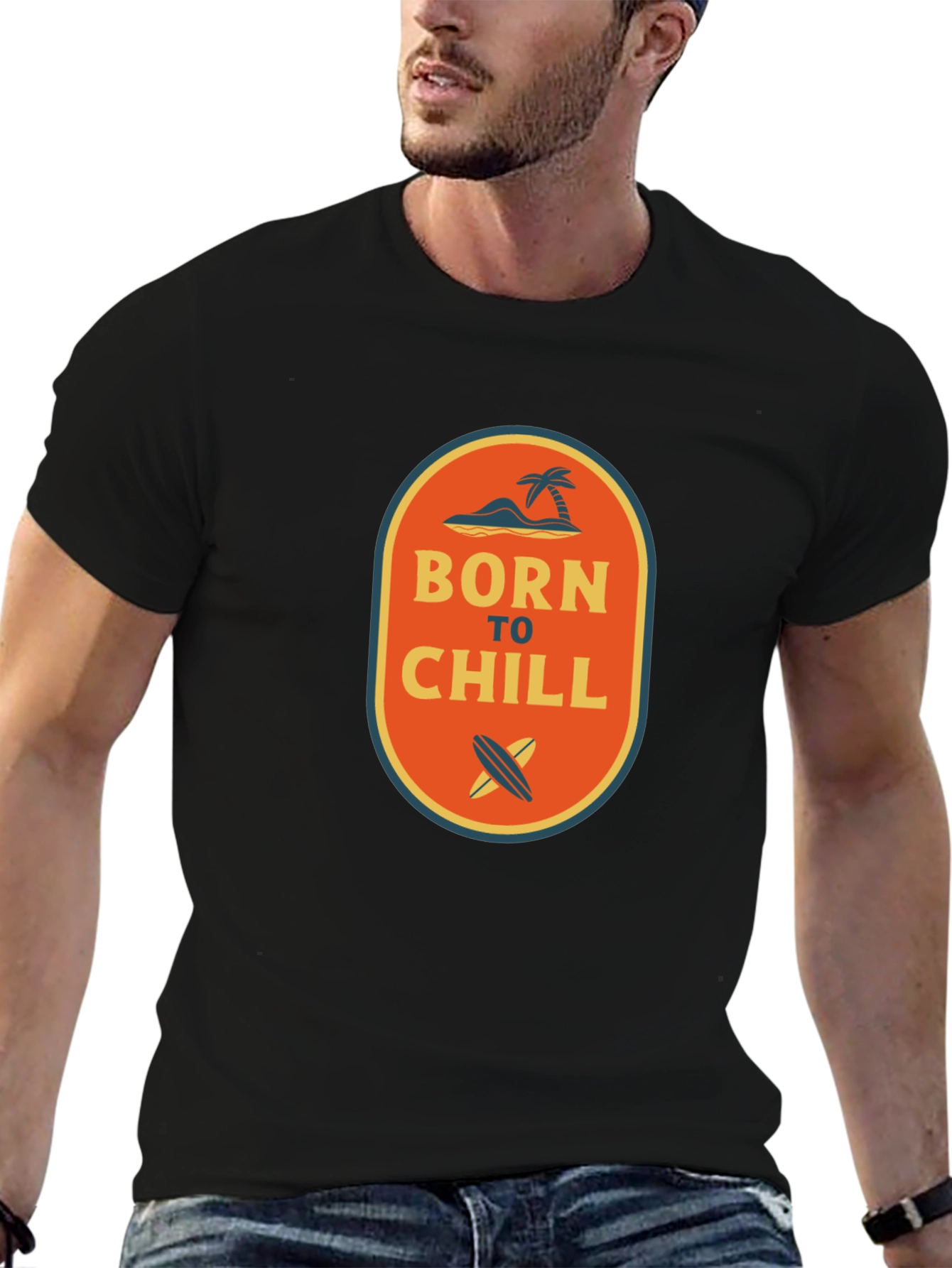 Born to Chill Graphic Tee - Mens Black T-Shirt
