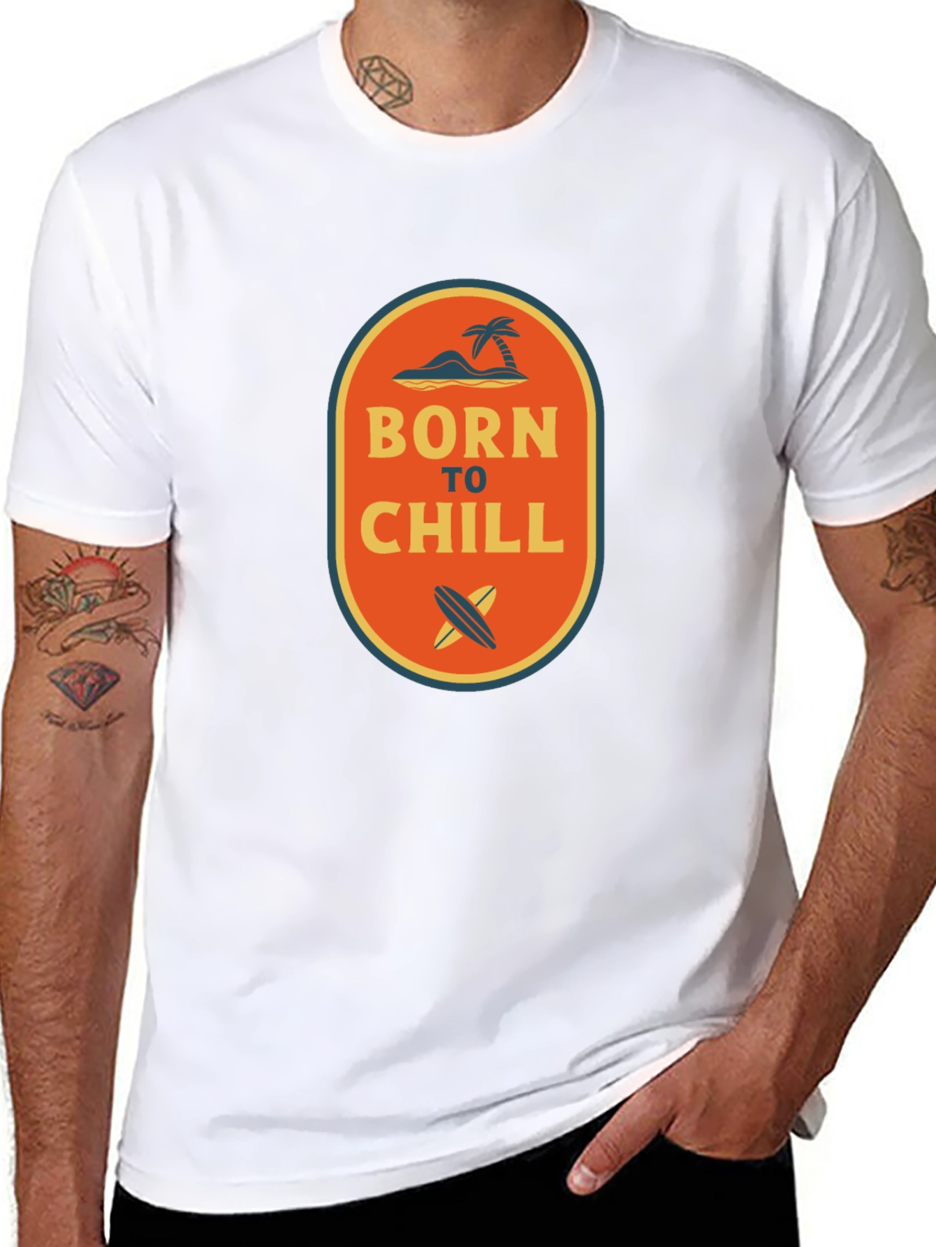 Born to Chill Graphic Tee - Mens Black T-Shirt