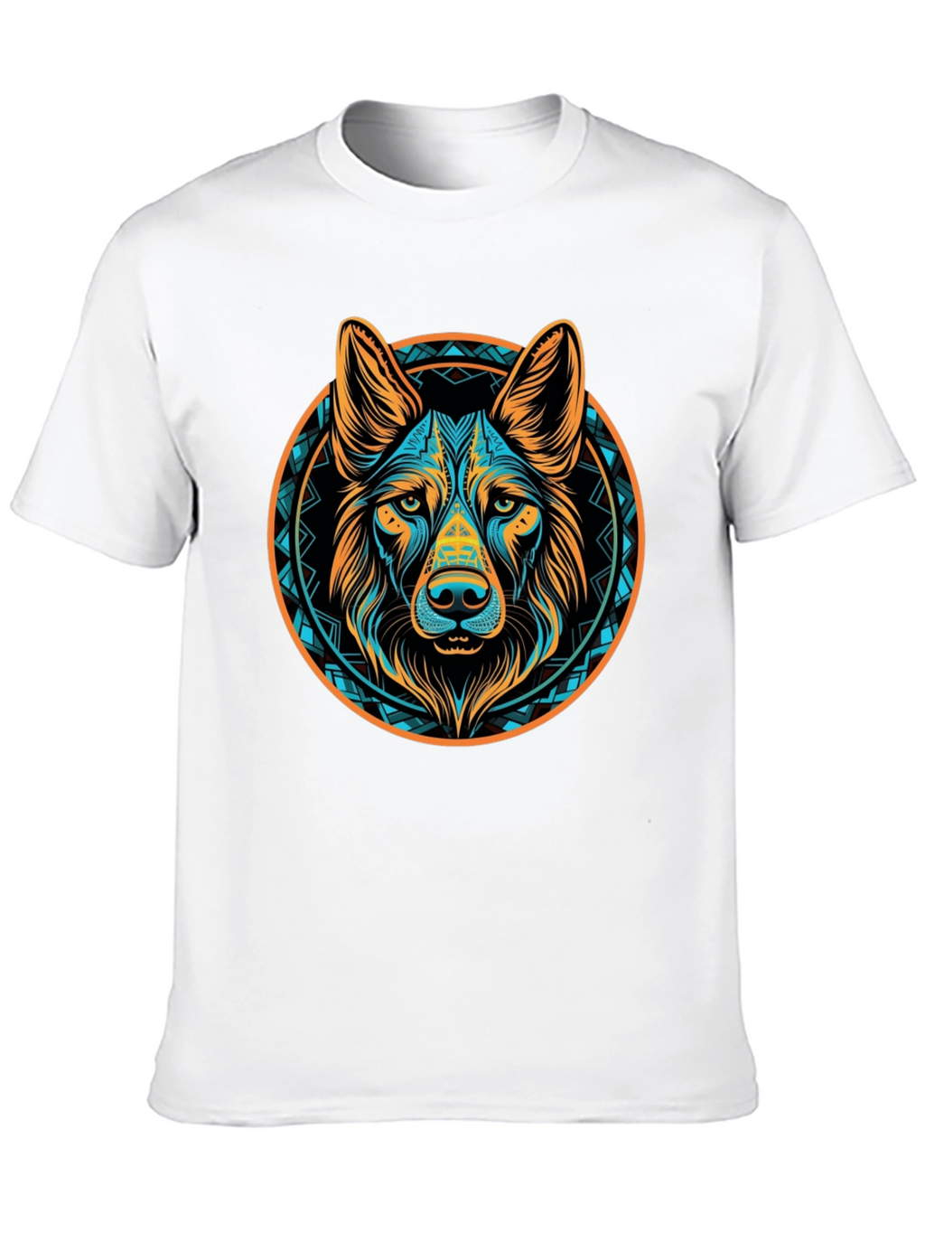 Aztec Dog Graphic Tee - Black