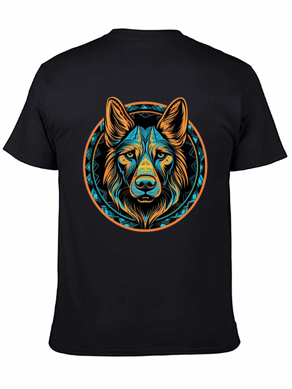 Aztec Dog Graphic Tee - Black