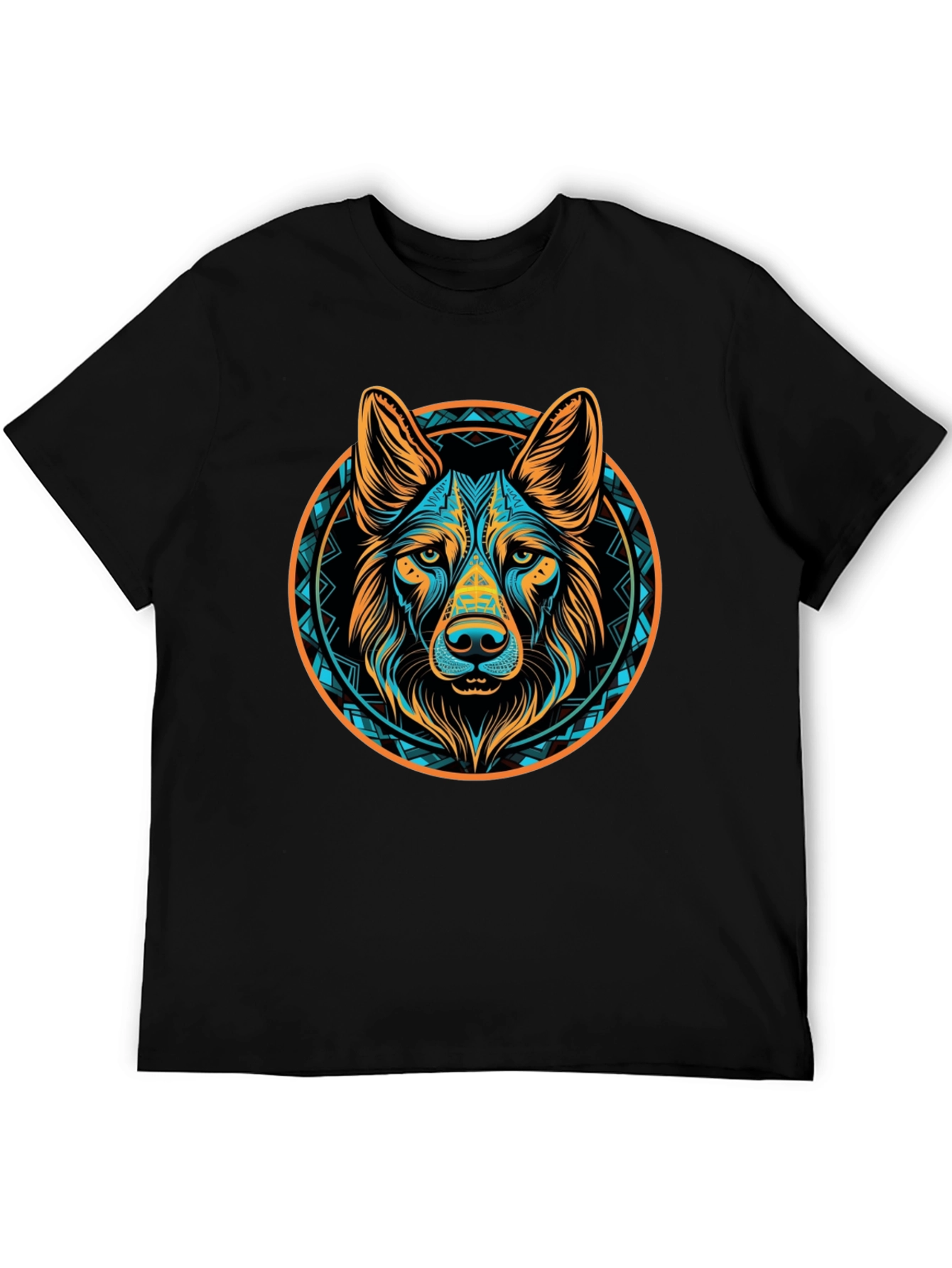Aztec Dog Graphic Tee - Black