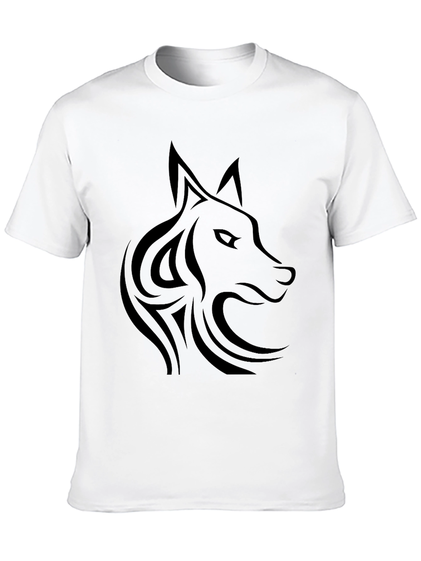 Black Tribal Wolf T-Shirt - Mens Graphic Tee