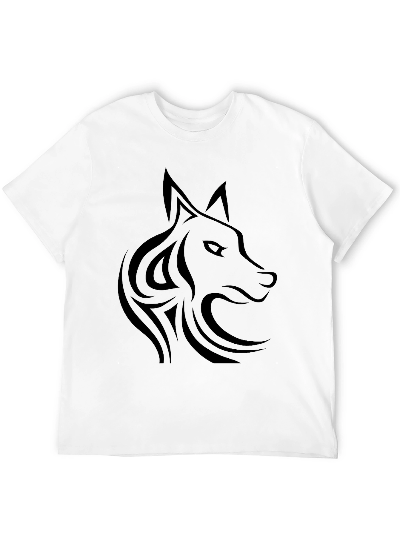 Black Tribal Wolf T-Shirt - Mens Graphic Tee