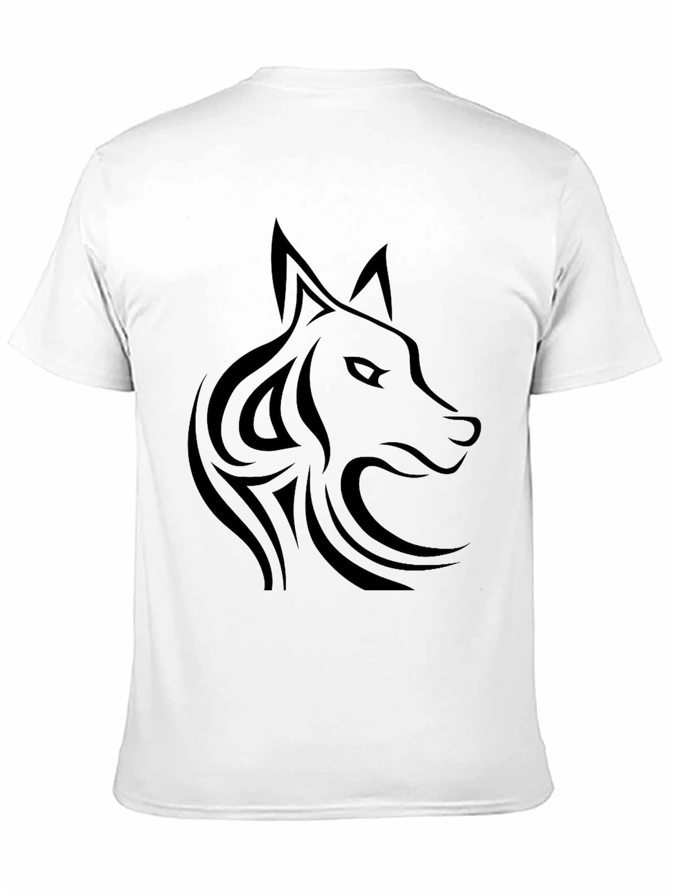 Black Tribal Wolf T-Shirt - Mens Graphic Tee