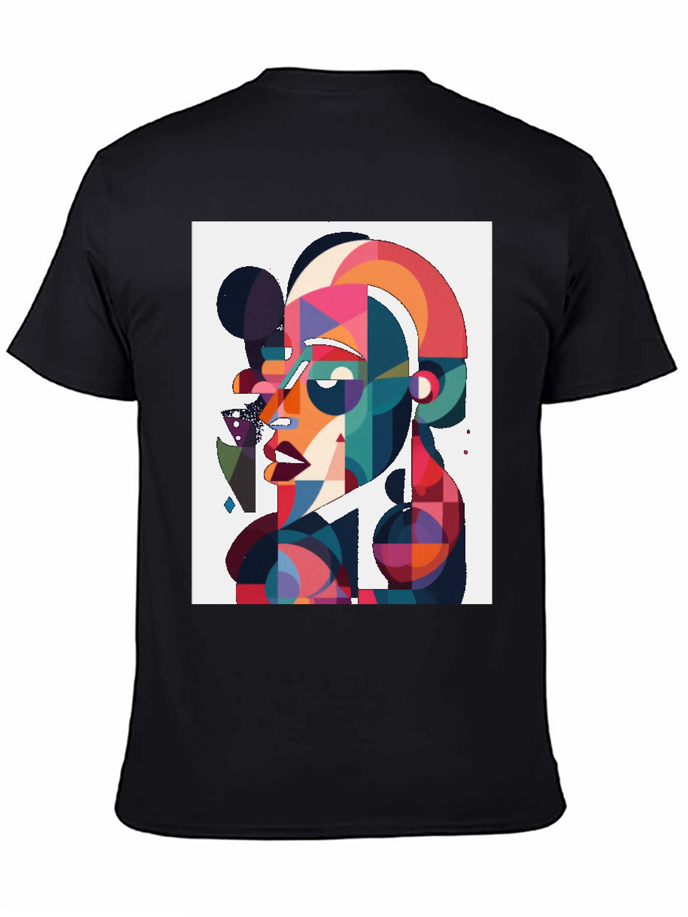 Abstract Art Graphic Tee - Black Cotton Blend