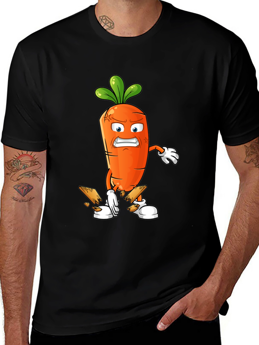 Angry Carrot Breaking Wood T-Shirt